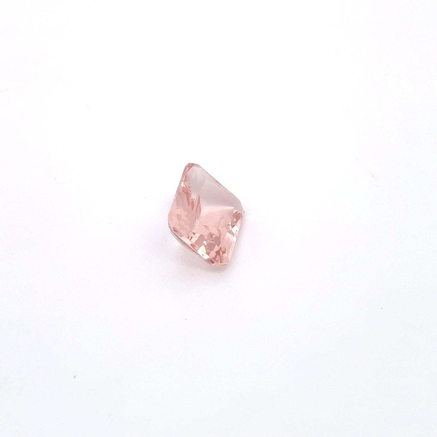 10x8mm Natural Peach Morganite, Radiant Emerald Cut, 3 carats