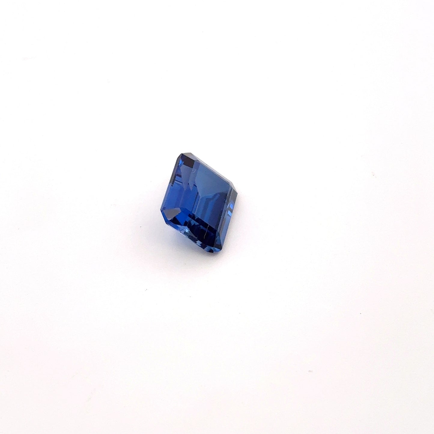 10x8mm Lab Created Emerald Cut Blue Sapphire 4.24 carats