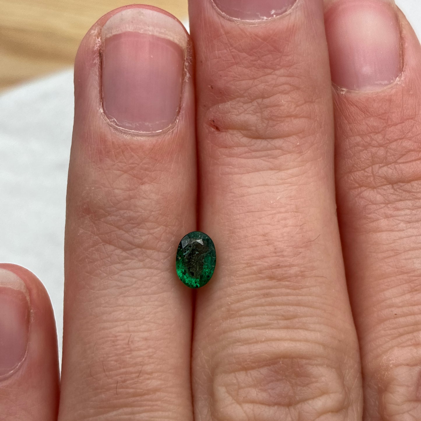 6x4mm Oval cut Natural Green Emerald, 0.49 carat Loose Gemstone