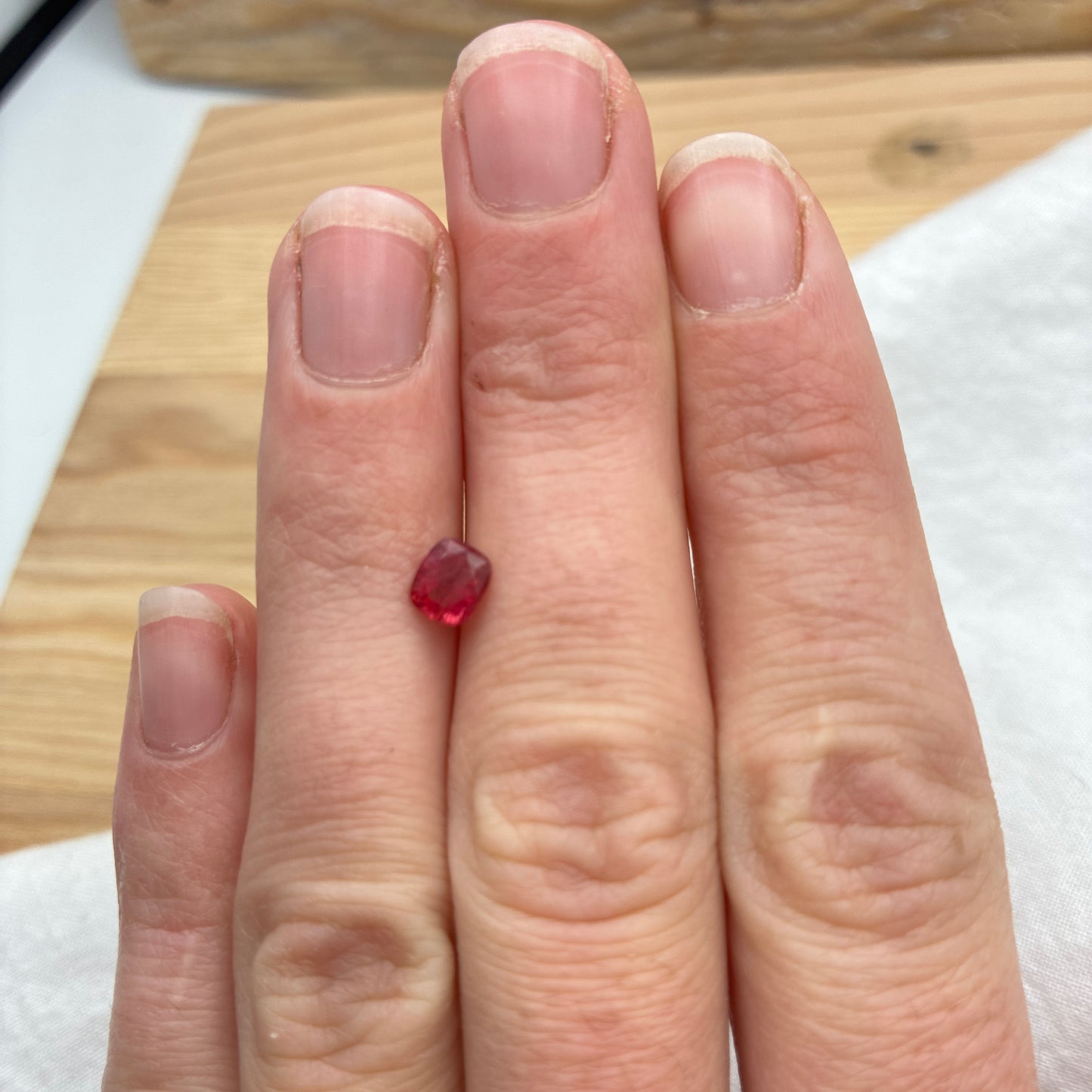 0.54 carat Red Beryl 5.55x4.7mm Cushion Cut Natural Utah Bixbite