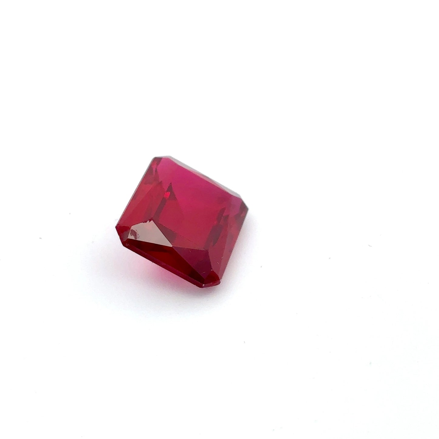 12x10mm Dark Red Lab Ruby, 7.26ct Recycled Gemstone