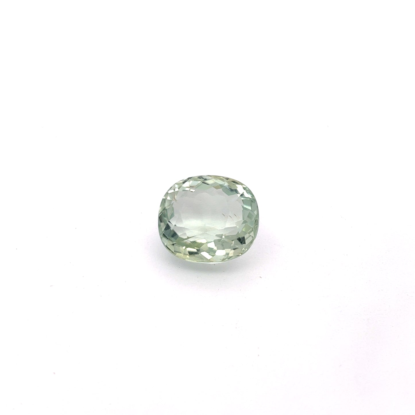Light Green Cushion Cut Oval Tourmaline Almost 6 carats 11x10mm