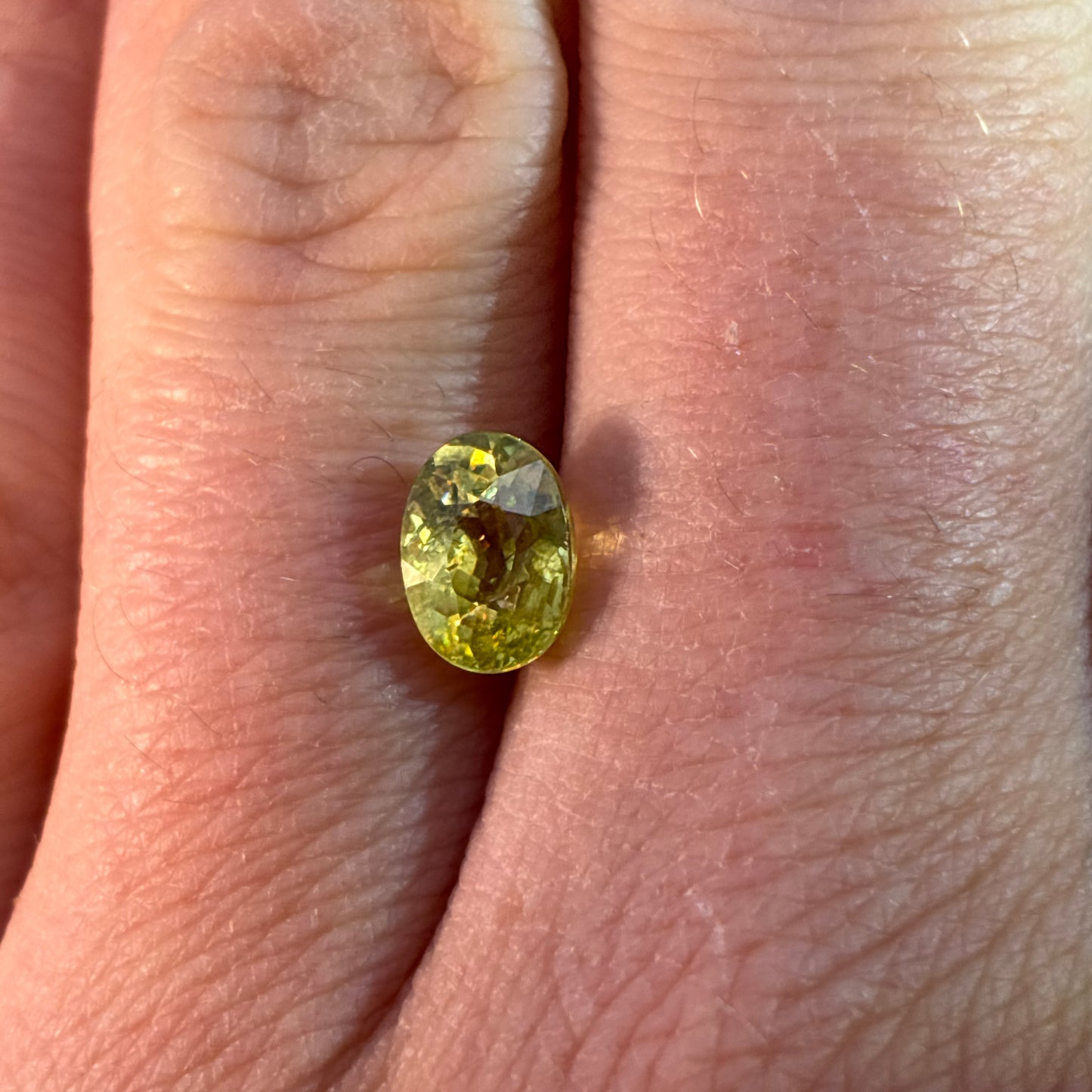 Oval Cut Yellowish-Green Sphene 1.35 carat