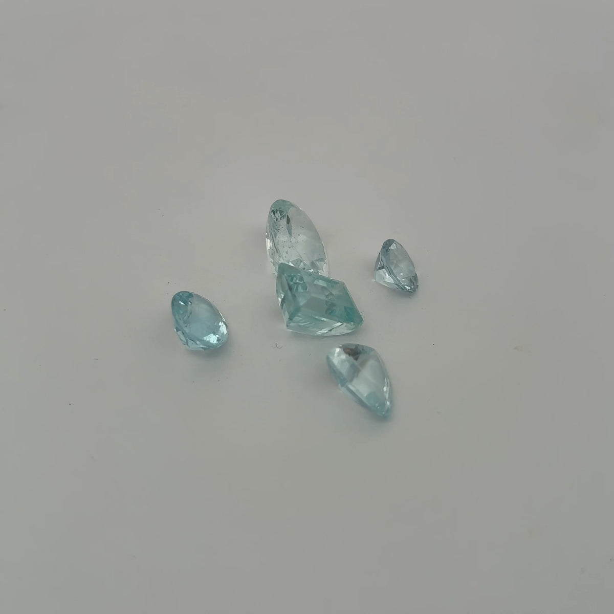 11.9 carat Lot of Worn Aquamarine Faceted, Recycled, Imperfect Gems, Lot of 5 Stones
