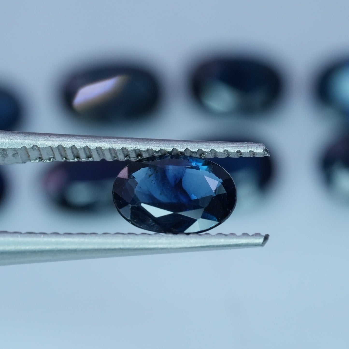 ONE Greenish Blue Natural Sapphire 6x4mm Oval Cut