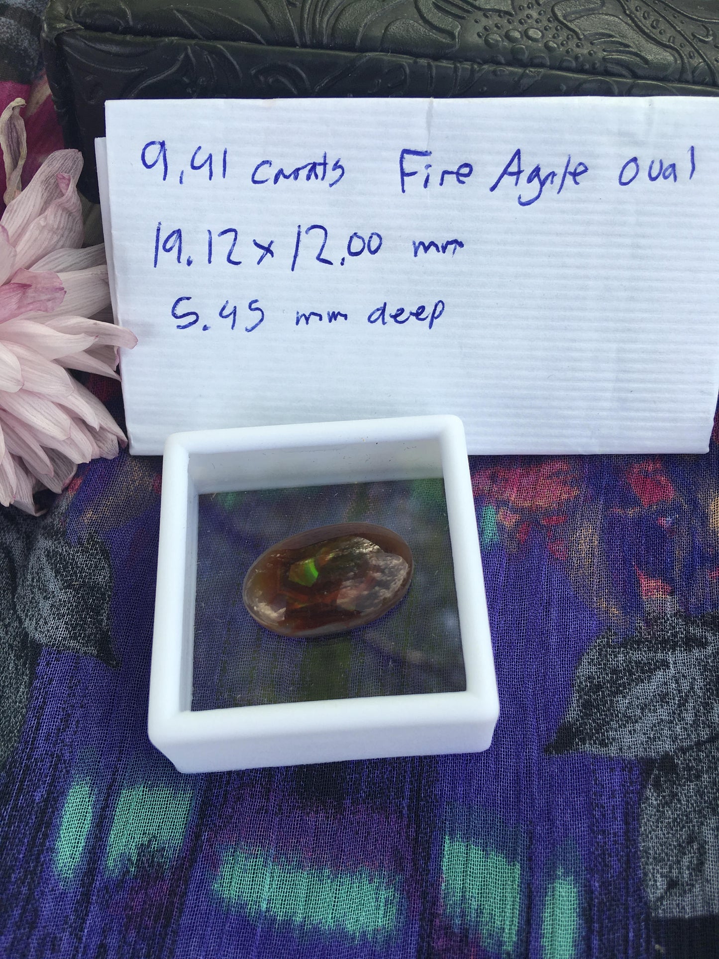 19x12mm Fire Agate over 9 carats oval loose Cabochon Gemstone