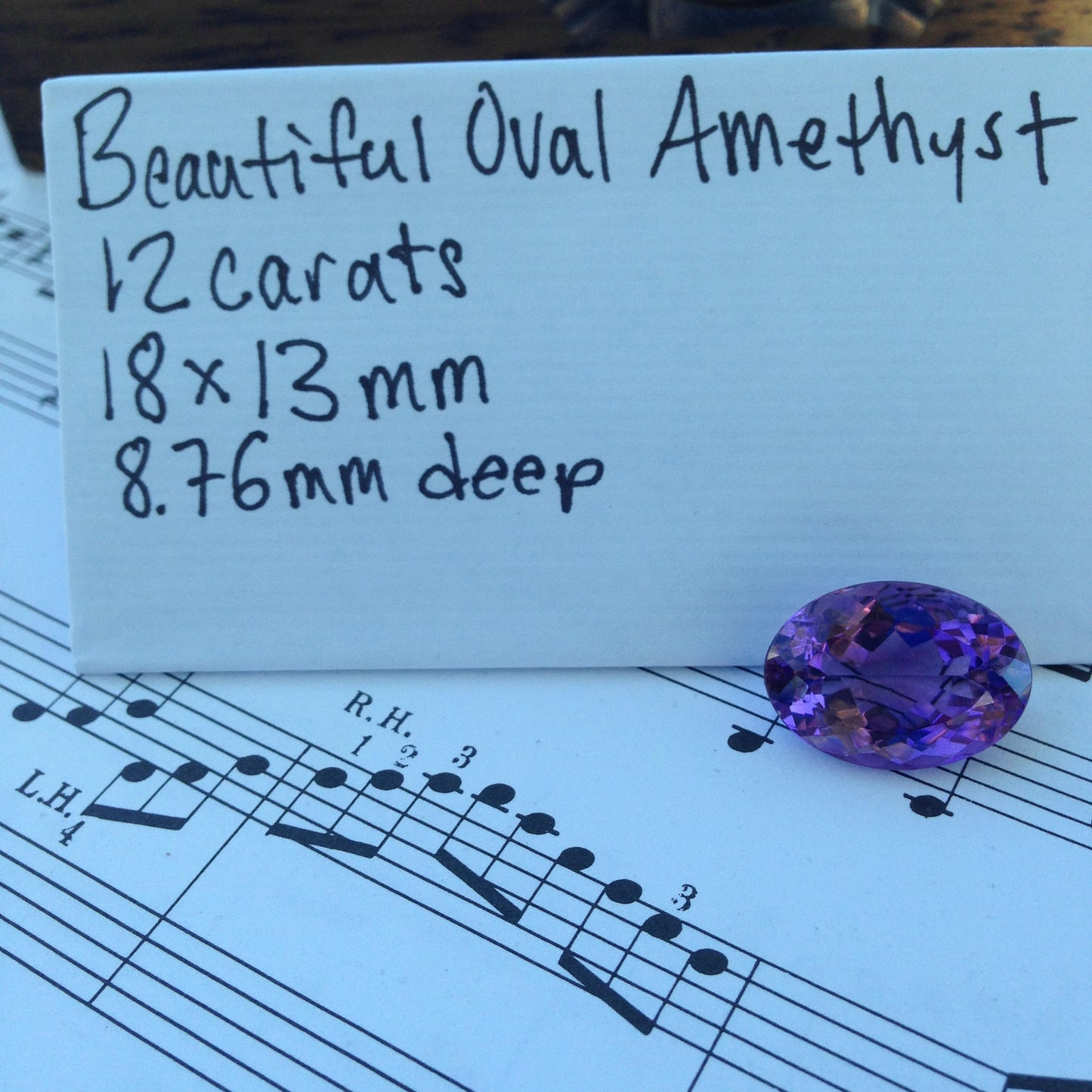 12 Carat Purple Amethyst 18x13mm Oval Nice Cut Loose Faceted Gemstone Faceted, February Birthstone