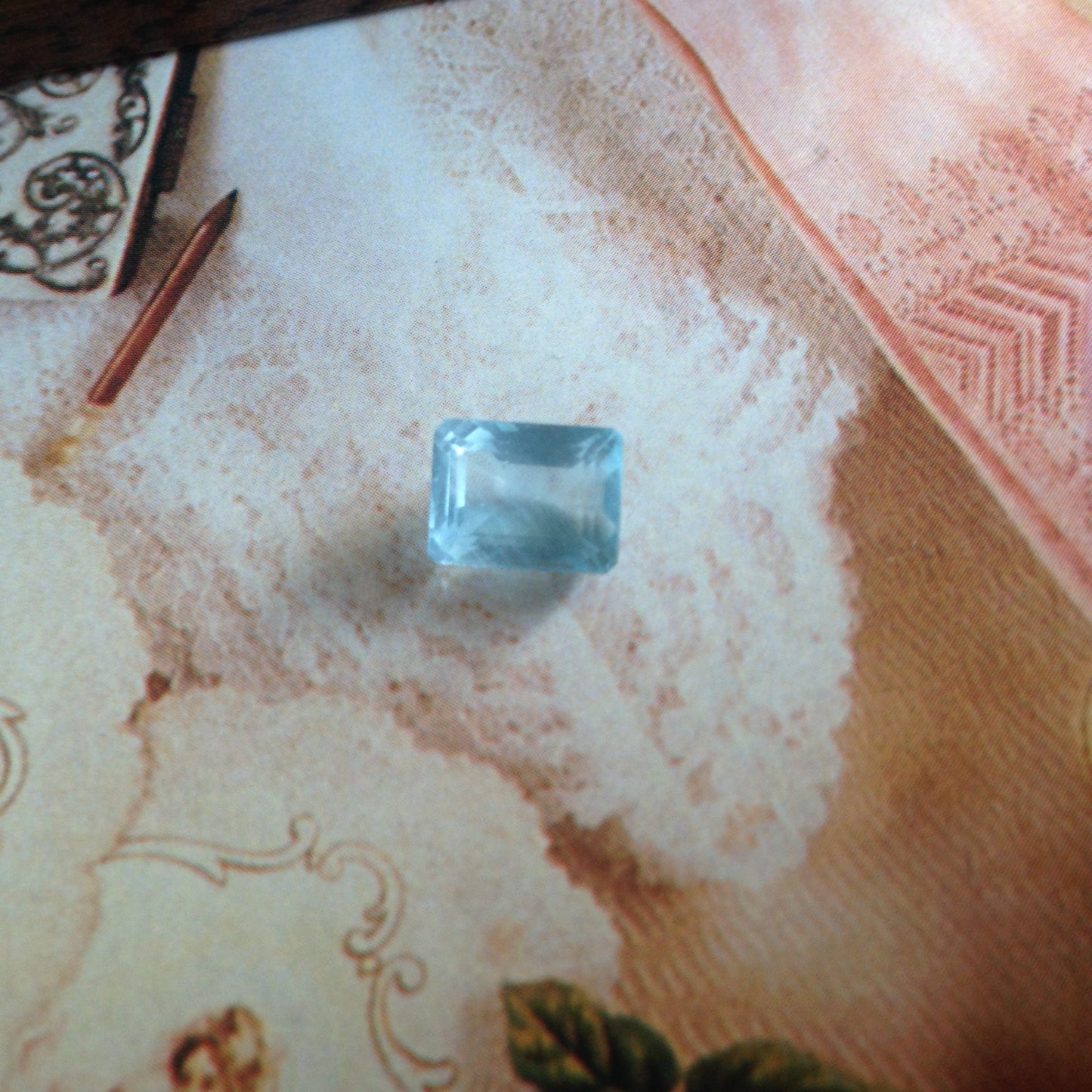 10.4x7.9mm 4.6 Carat Natural Sky Blue Aquamarine Light Blue Gem Rectangle Cut Loose Faceted Gemstone Beryl March Birthstone  Wholesale Gem