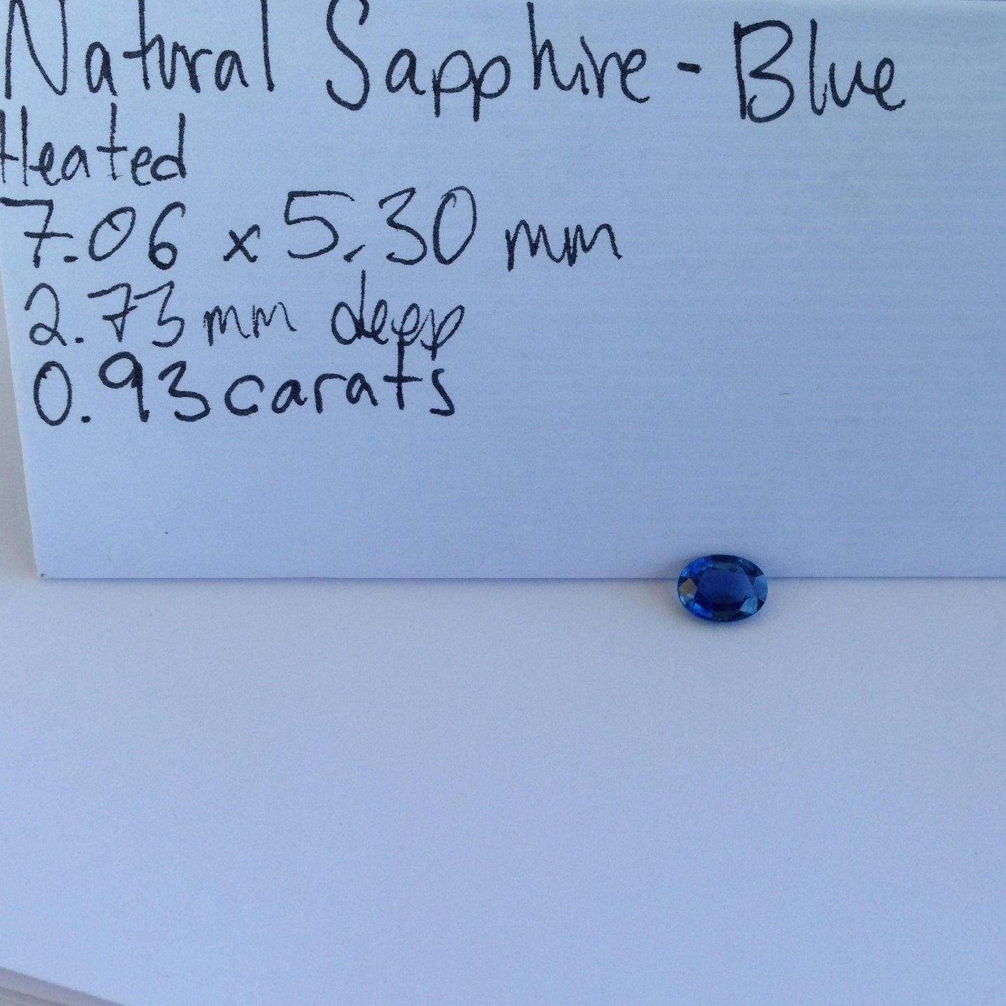 Natural Blue Sapphire 7x5.3mm 0.93 Carats Oval Corundum Blue Gem Faceted Loose Unmounted Gemstone Fancy, Genuine Blue Sapphire