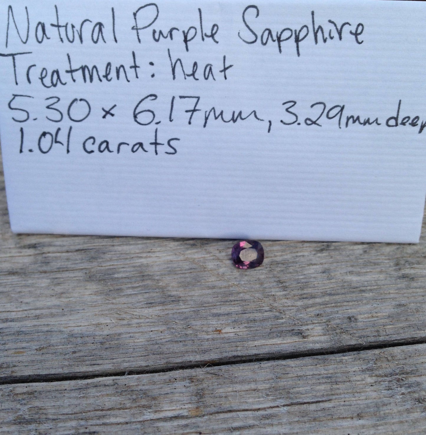 Natural Purple Sapphire 1.04 carats 6.2x5.3 mm Fancy Sapphire, Loose Faceted Unmounted Gemstone Earth Mined Gem Cushion Cut Square Stone