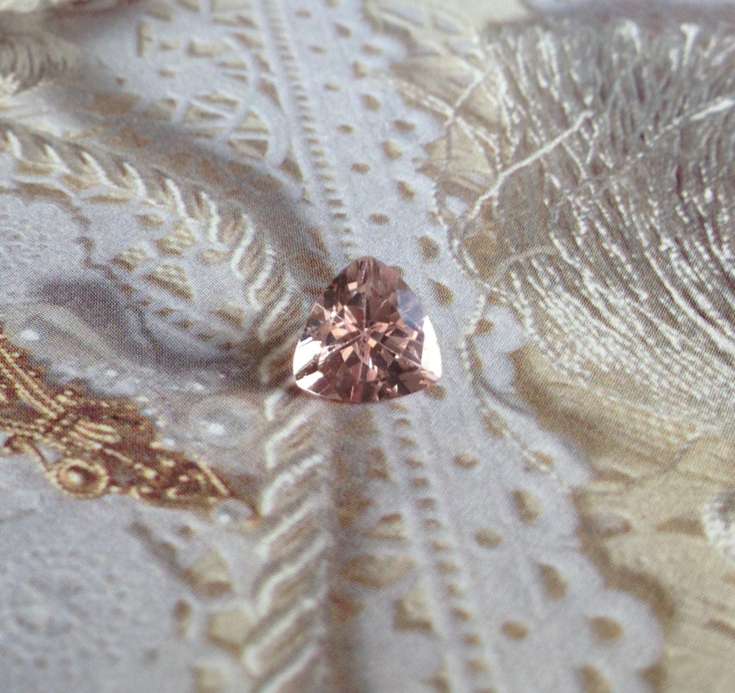 Morganite 8x8mm 1.77 Ct Trillion Cut Salmon Pink Purple Loose Gem Unmounted Gemstone For Engagement Ring Wedding Wholesale Tested Beryl 2 ct