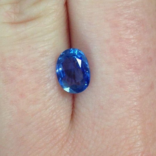 Unheated Certified Natural Blue Sapphire 7.58x5.76mm Oval Corundum Wholesale Gem 1 carat Faceted Loose Unmounted Appraised Gemstone No Heat