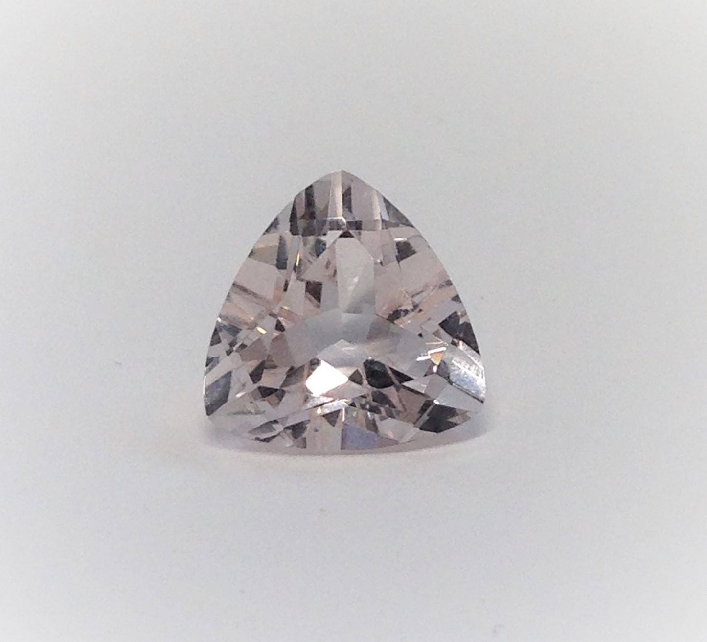Morganite 10mm 3 carat Trillion Cut Purple Beige Loose Gem Blush Unmounted Gemstone For Engagement Ring Wedding Triangle Beryl US Seller