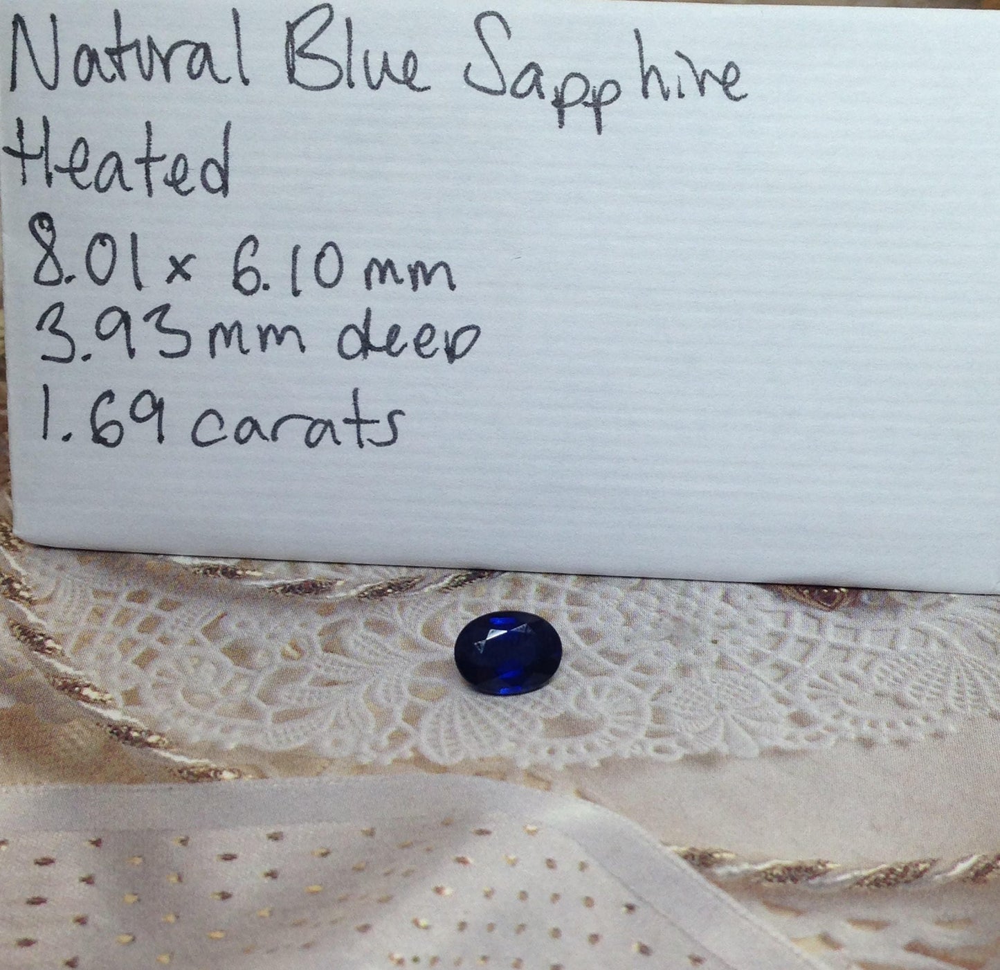 Natural Blue Sapphire 8x6mm 1.69 Carats Oval Corundum Wholesale Gem Faceted Loose Unmounted Gemstone Fancy, Heat Only, Earth Mined, Genuine