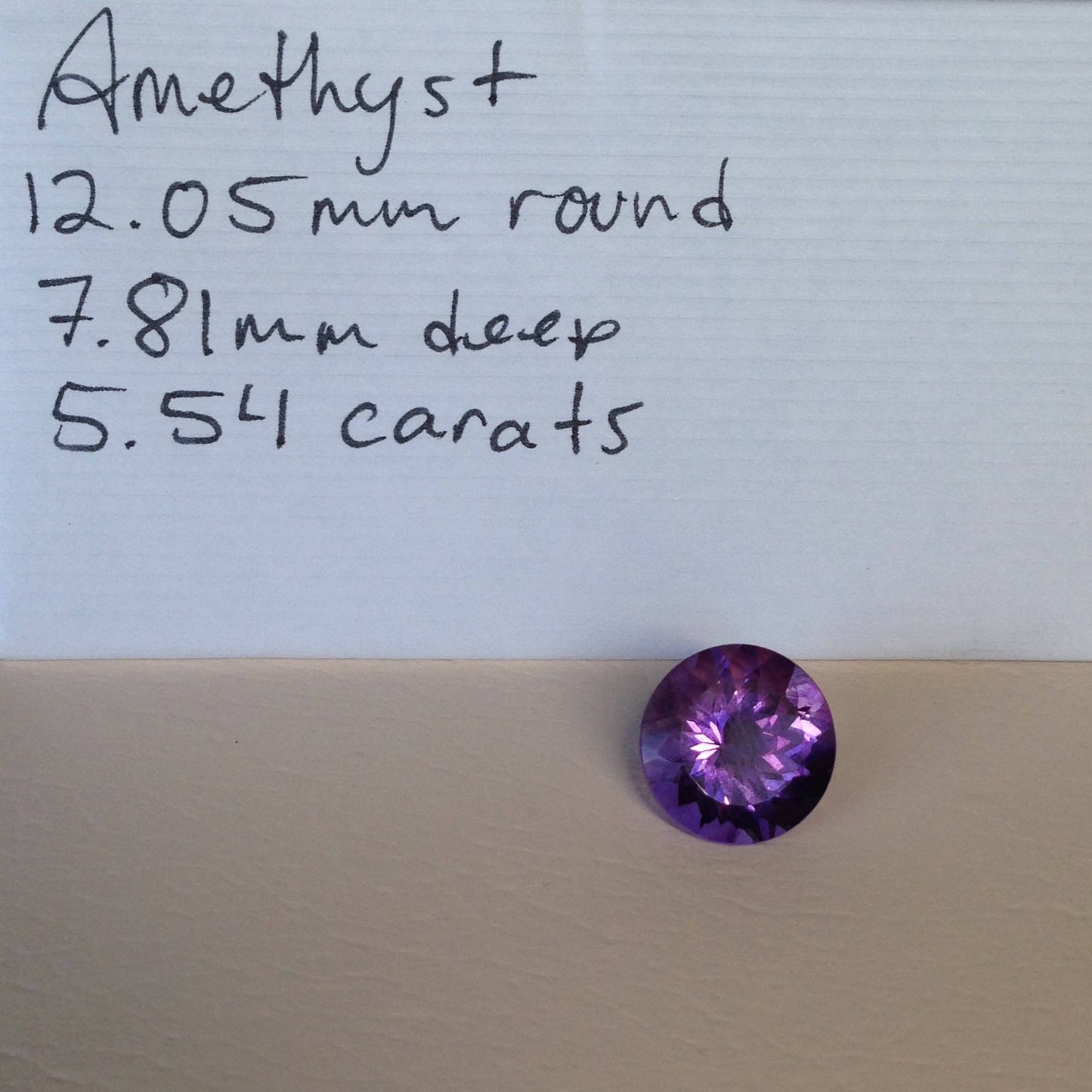 12mm Round Purple Amethyst 5.54 Carat Loose Wholesale Gemstone Faceted February Birthstone