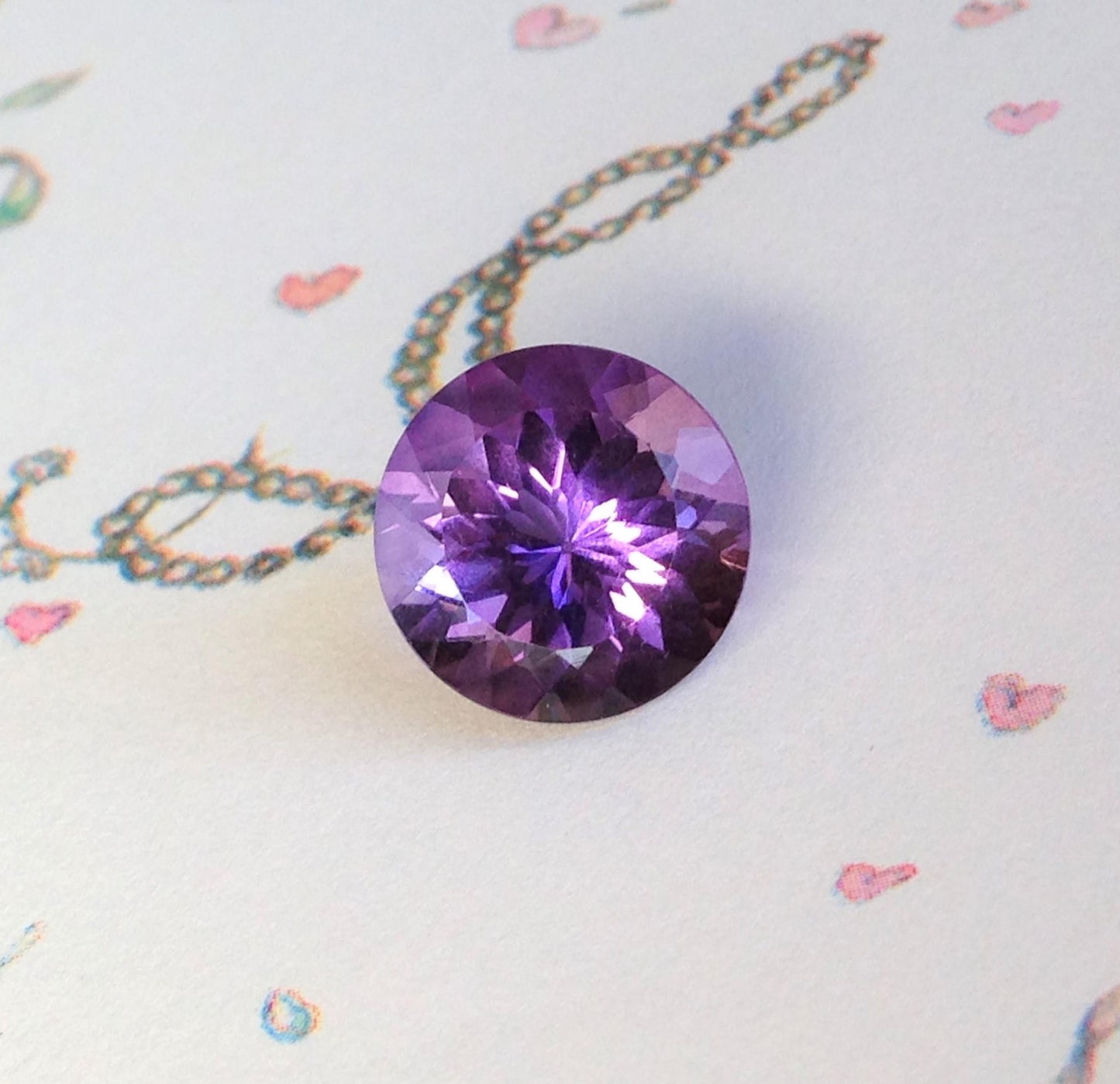 12mm Round Purple Amethyst 5.54 Carat Loose Wholesale Gemstone Faceted February Birthstone