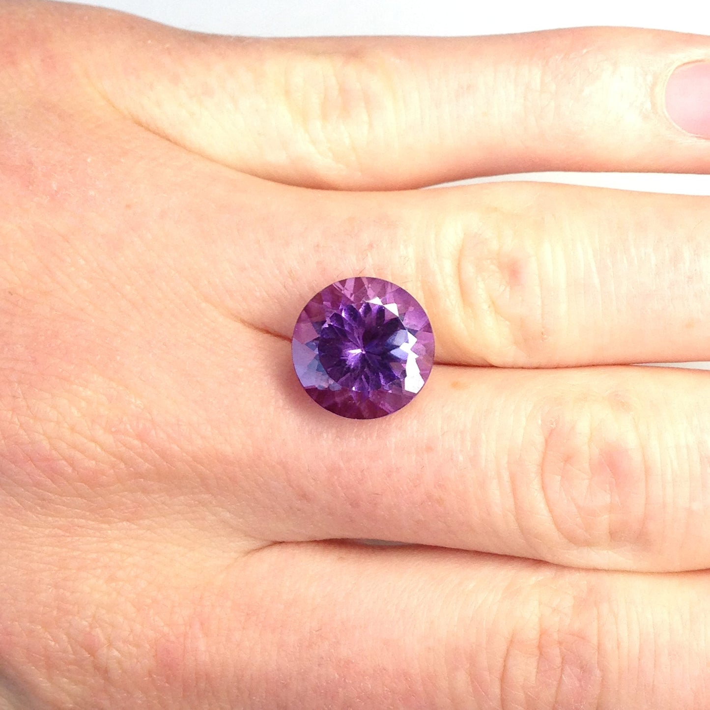 12mm Round Purple Amethyst 5.54 Carat Loose Wholesale Gemstone Faceted February Birthstone