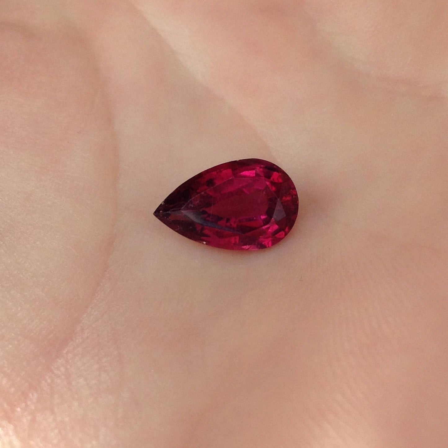 Rubellite Tourmaline 2.11 carats 11 x 6.9mm Loose Pear Tear Drop Cut Red Purple Faceted Natural Gemstone