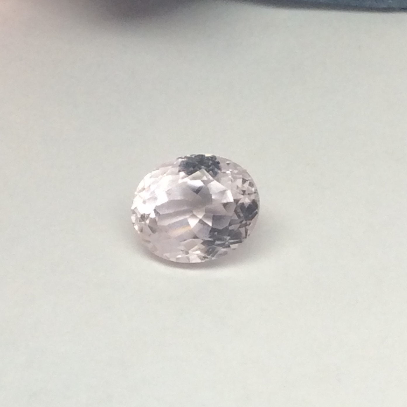 11x9mm Kunzite 5.31 carats Oval Cut Light Peach Spodumene Faceted Gem Loose