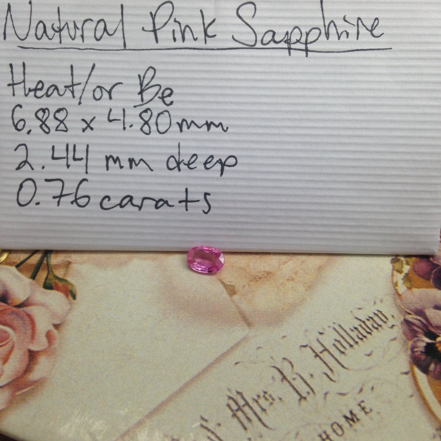 Natural Pink Sapphire 6.9 x 4.8 mm 0.76 Carats Oval Cut Corundum Wholesale Gem Faceted Loose Unmounted Gemstone, Earth Mined Sapphire