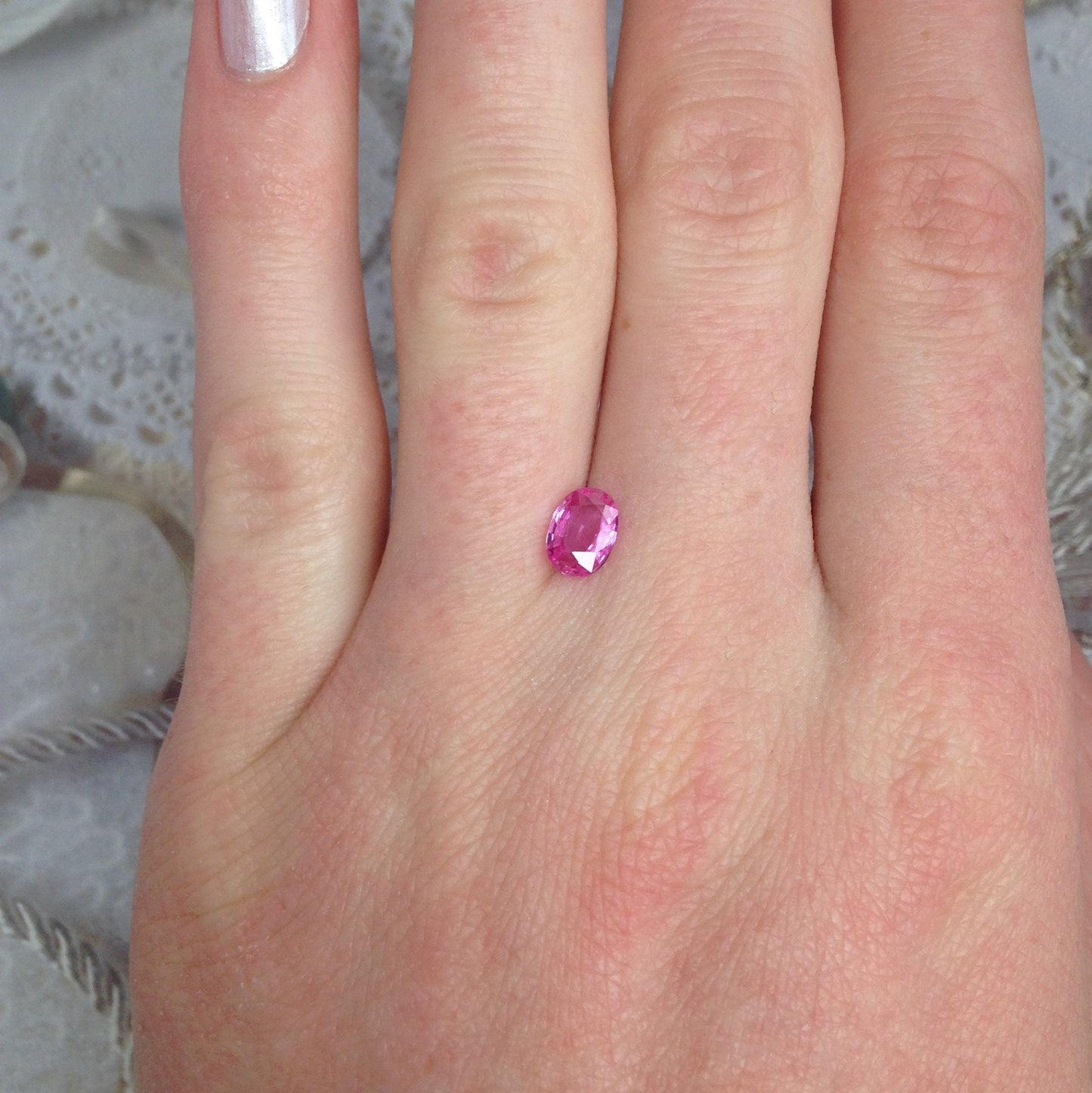 Natural Pink Sapphire 6.9 x 4.8 mm 0.76 Carats Oval Cut Corundum Wholesale Gem Faceted Loose Unmounted Gemstone, Earth Mined Sapphire