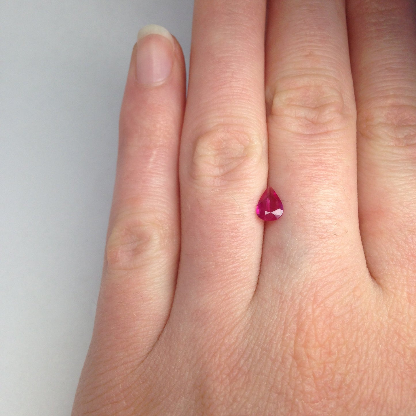 0.49 Carat Natural Ruby 7x5mm Loose Gemstone Faceted Gem Corundum Pear Red Real Beautiful July Birthstone, Genuine Earth Mined