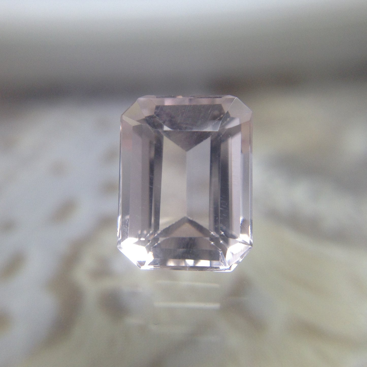 Morganite 8x6mm 1.56 Carat Rectangle Emerald Cut Pink Purple Loose Gem Unmounted Gemstone For Engagement Ring Wedding, Re-Polished