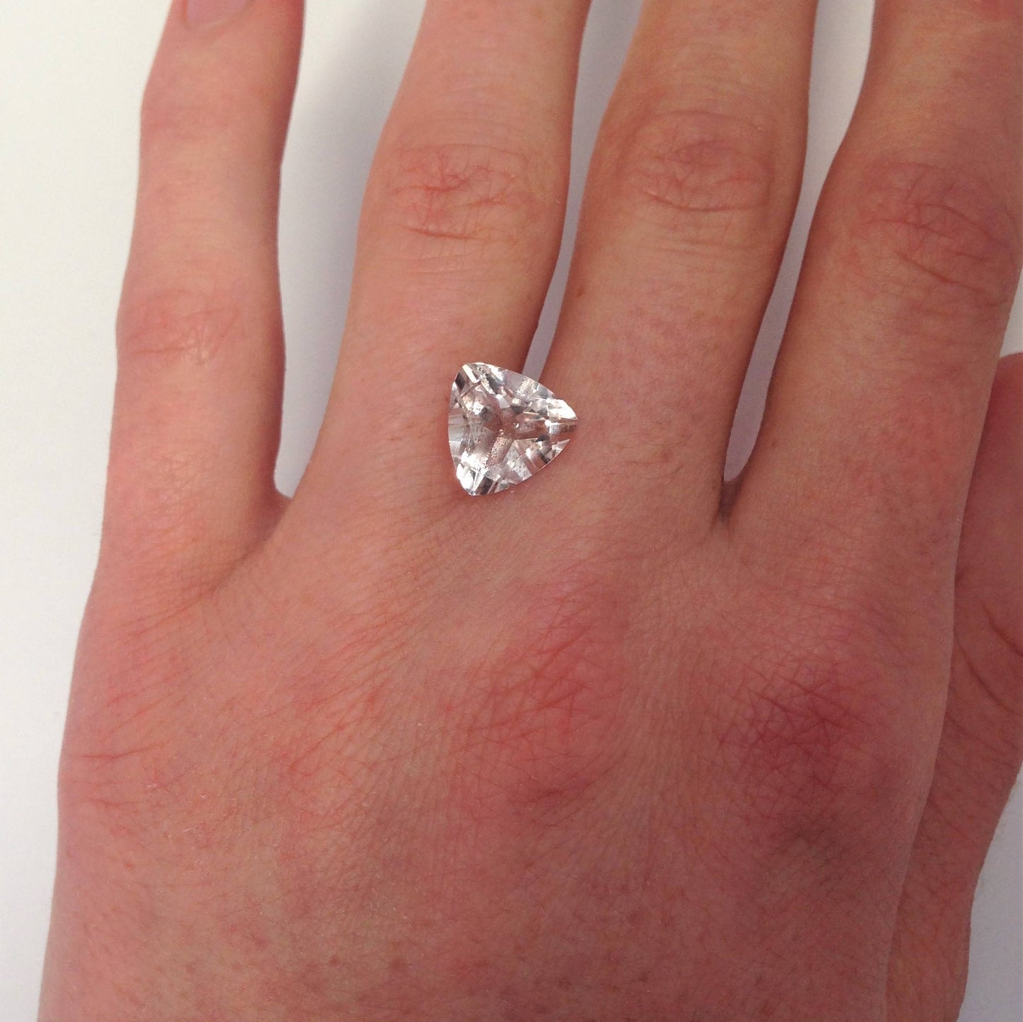 Morganite 10mm 3 carat Trillion Cut Purple Beige Loose Gem Blush Unmounted Gemstone For Engagement Ring Wedding Triangle Beryl US Seller