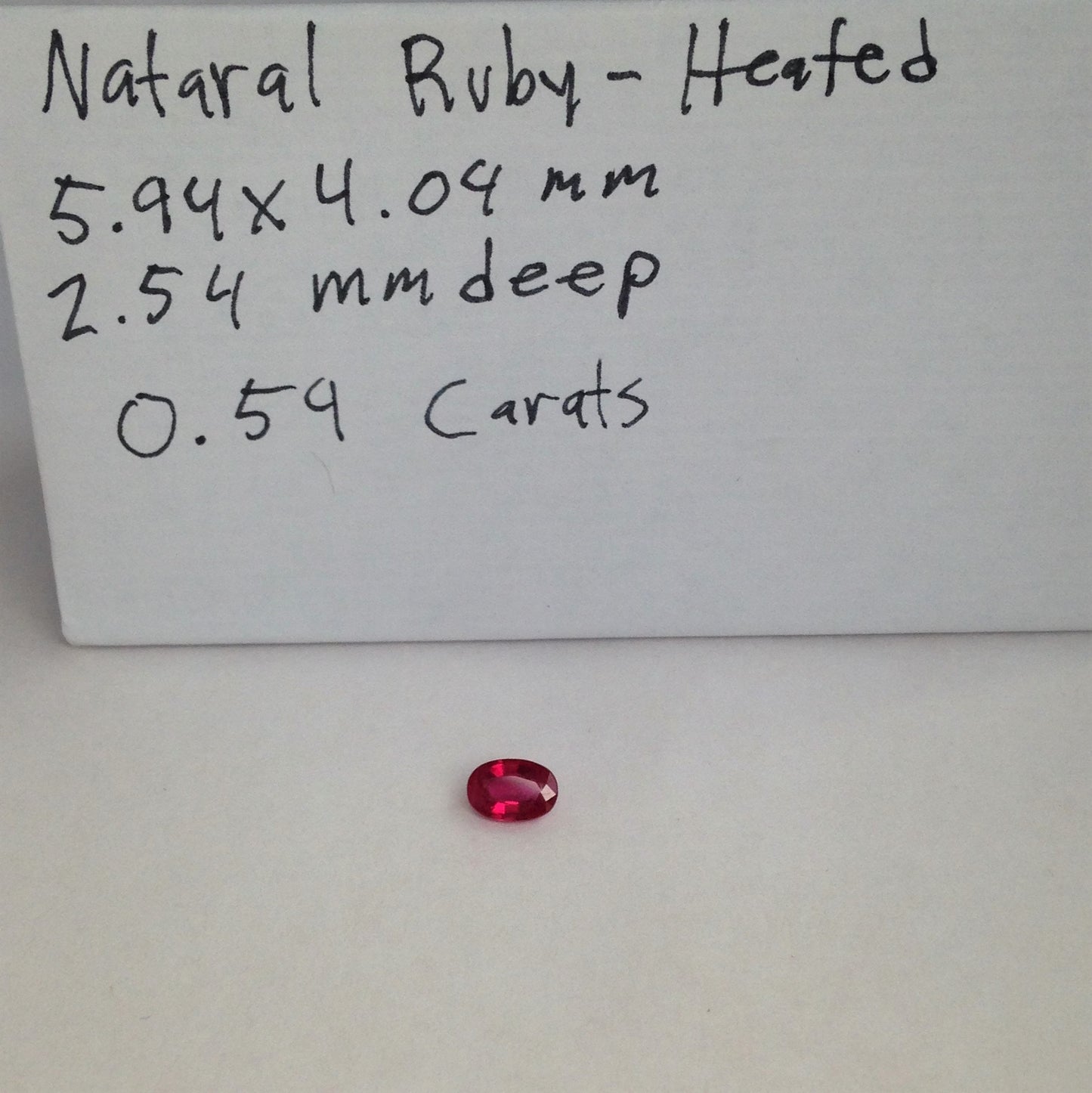 6x4mm Natural Ruby 0.59 Carat Loose Faceted Gem Corundum Oval Cut, Pink Red