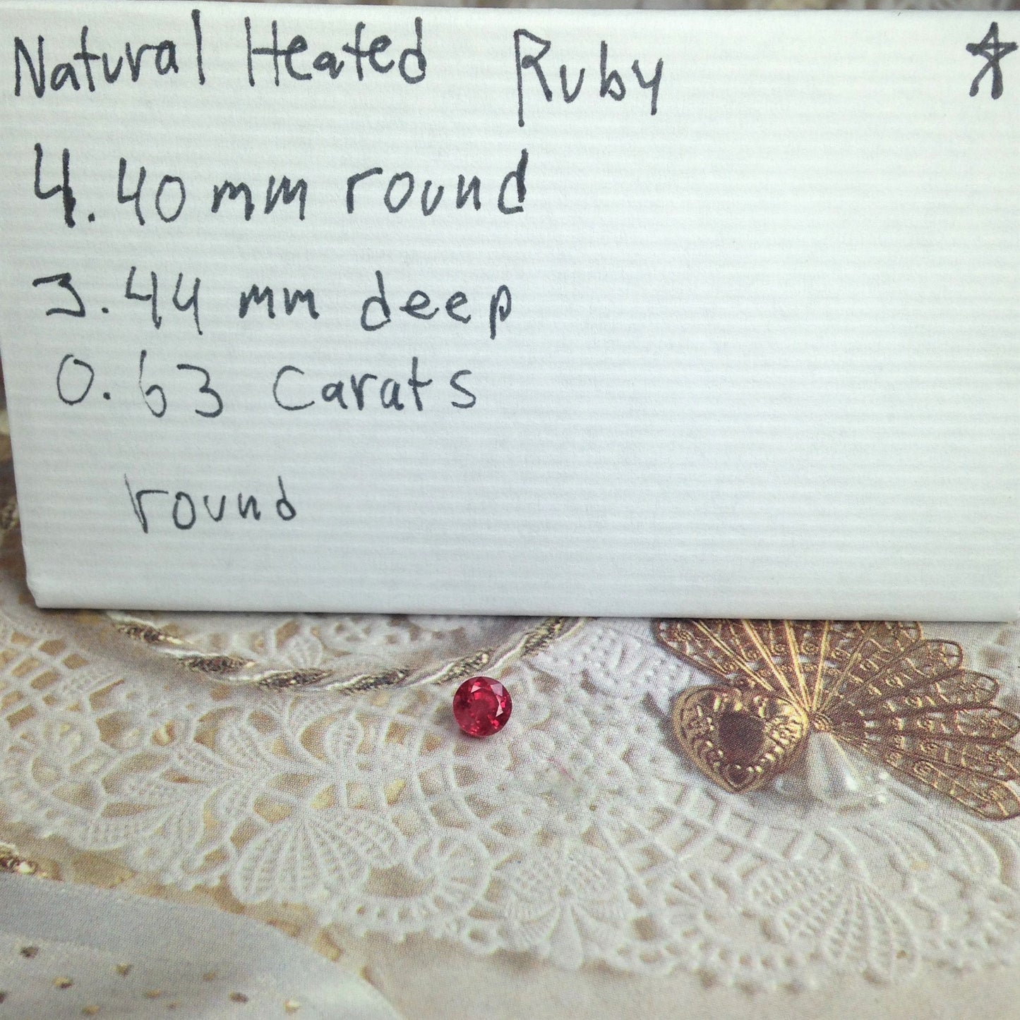 4.4mm Round Natural Ruby Heat Only 0.63 Cts Loose Gemstone Faceted