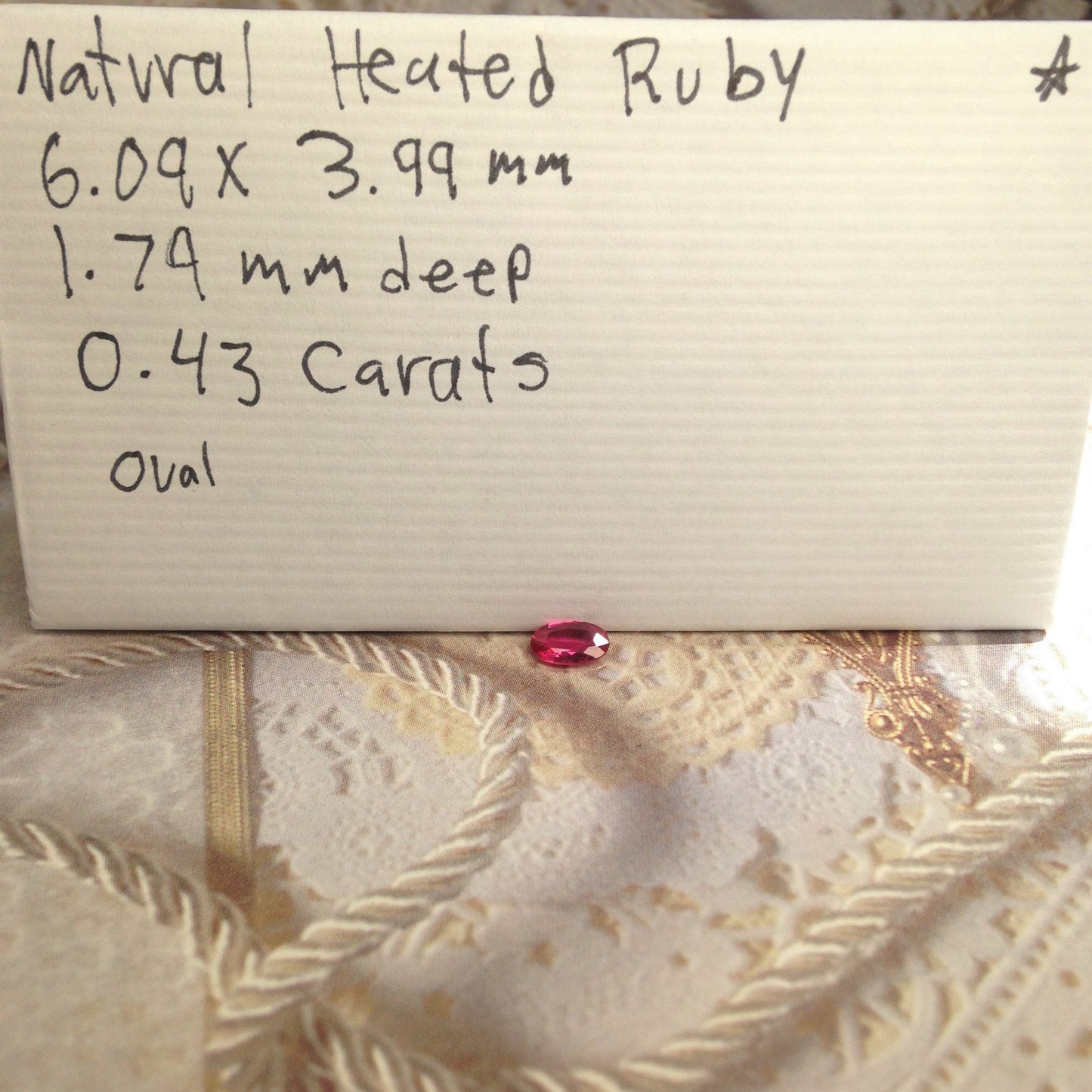 6x4mm Natural Ruby Heat Only 0.43 Carat Oval Cut Loose Faceted Gem