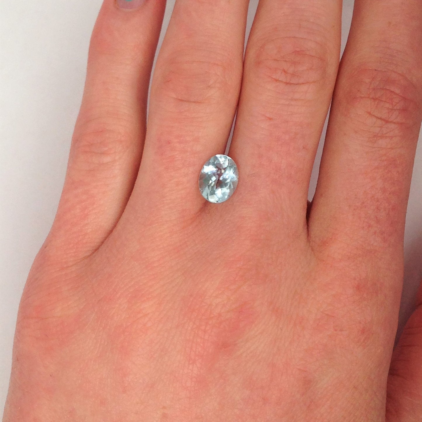 Sky Blue Aquamarine 9x7mm 1.6 carats Light Blue Oval Cut Loose Gem Faceted Gemstone Natural Beryl March Birthstone Tested Wholesale Gem