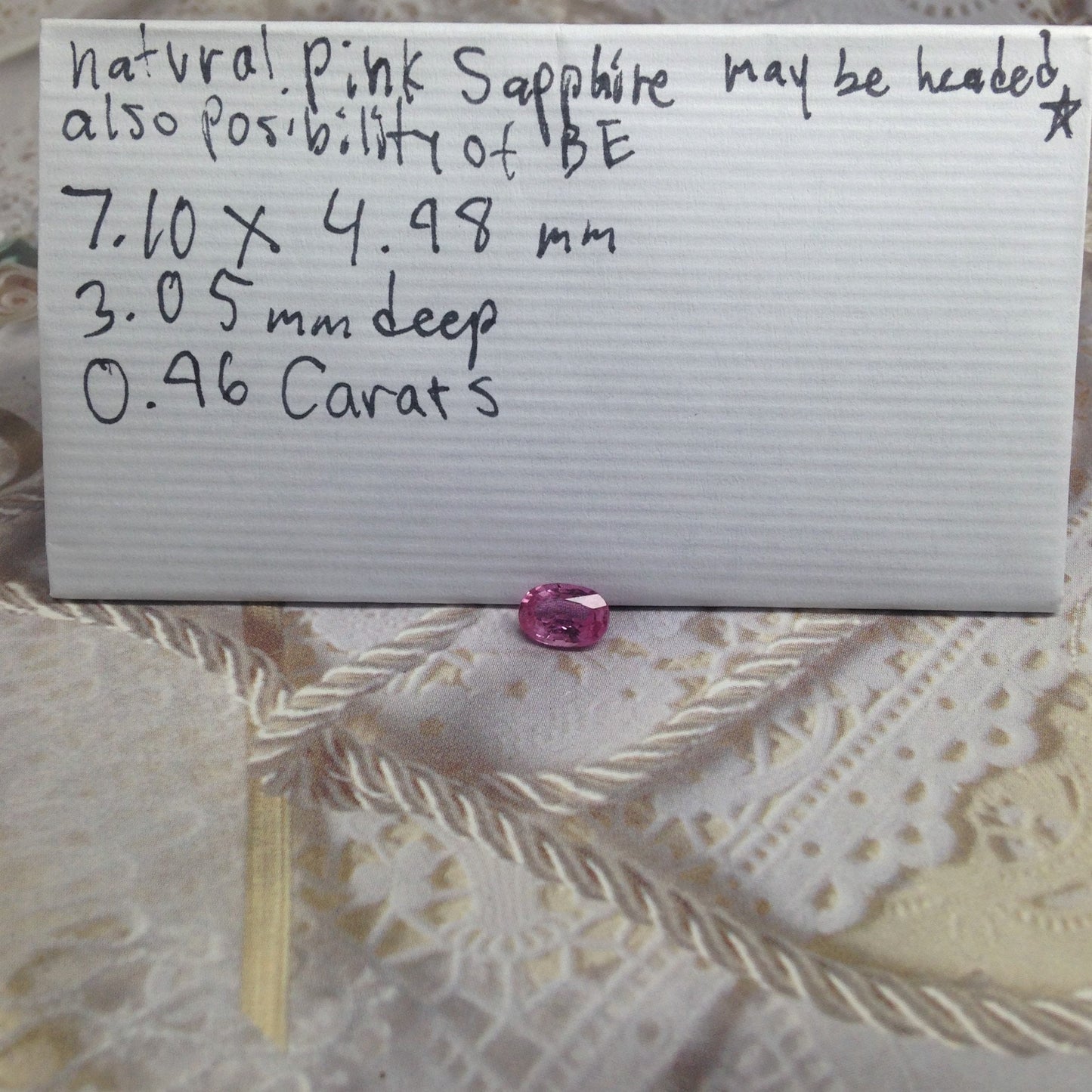 7x5mm Natural Pink Sapphire 0.96 Carats Oval Cut Faceted Loose Gemstone