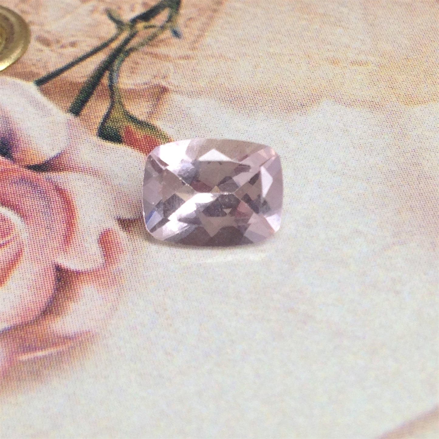 Morganite 9x7mm 1.68 Ct Cushion Rectangle Cut Pink Loose Gem