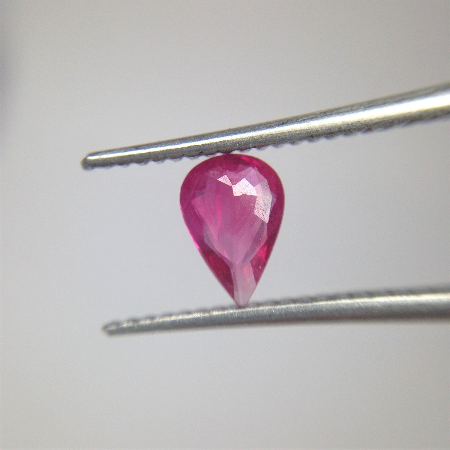 0.49 Carat Natural Ruby 7x5mm Loose Gemstone Faceted Gem Corundum Pear Red Real Beautiful July Birthstone, Genuine Earth Mined