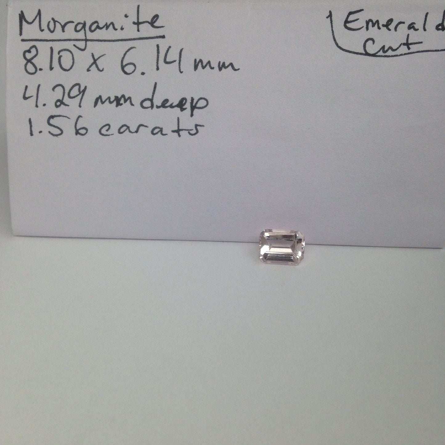 Morganite 8x6mm 1.56 Carat Rectangle Emerald Cut Pink Purple Loose Gem Unmounted Gemstone For Engagement Ring Wedding, Re-Polished