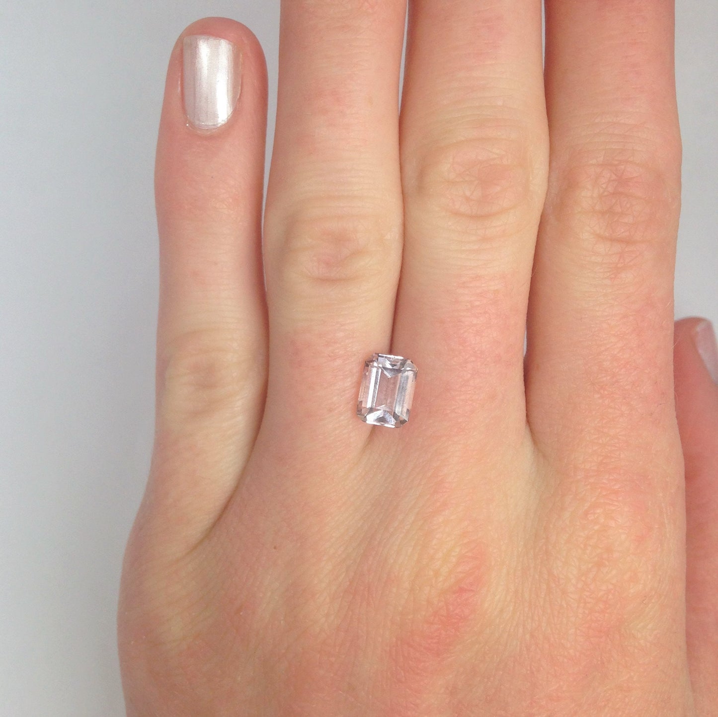 Morganite 8x6mm 1.56 Carat Rectangle Emerald Cut Pink Purple Loose Gem Unmounted Gemstone For Engagement Ring Wedding, Re-Polished