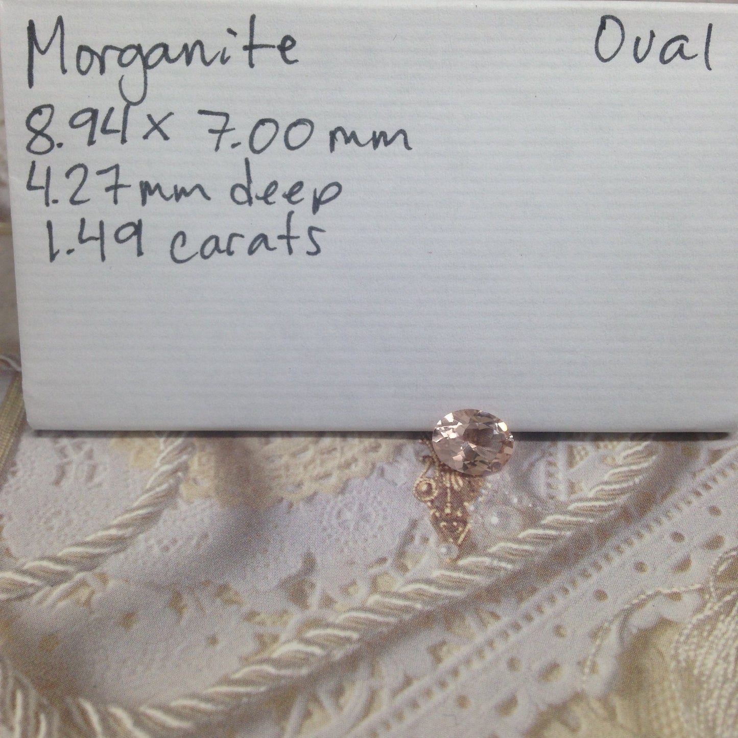 1.49 ct Morganite 9x7mm Oval Cut Peach Color Faceted Loose Wholesale Gemstone