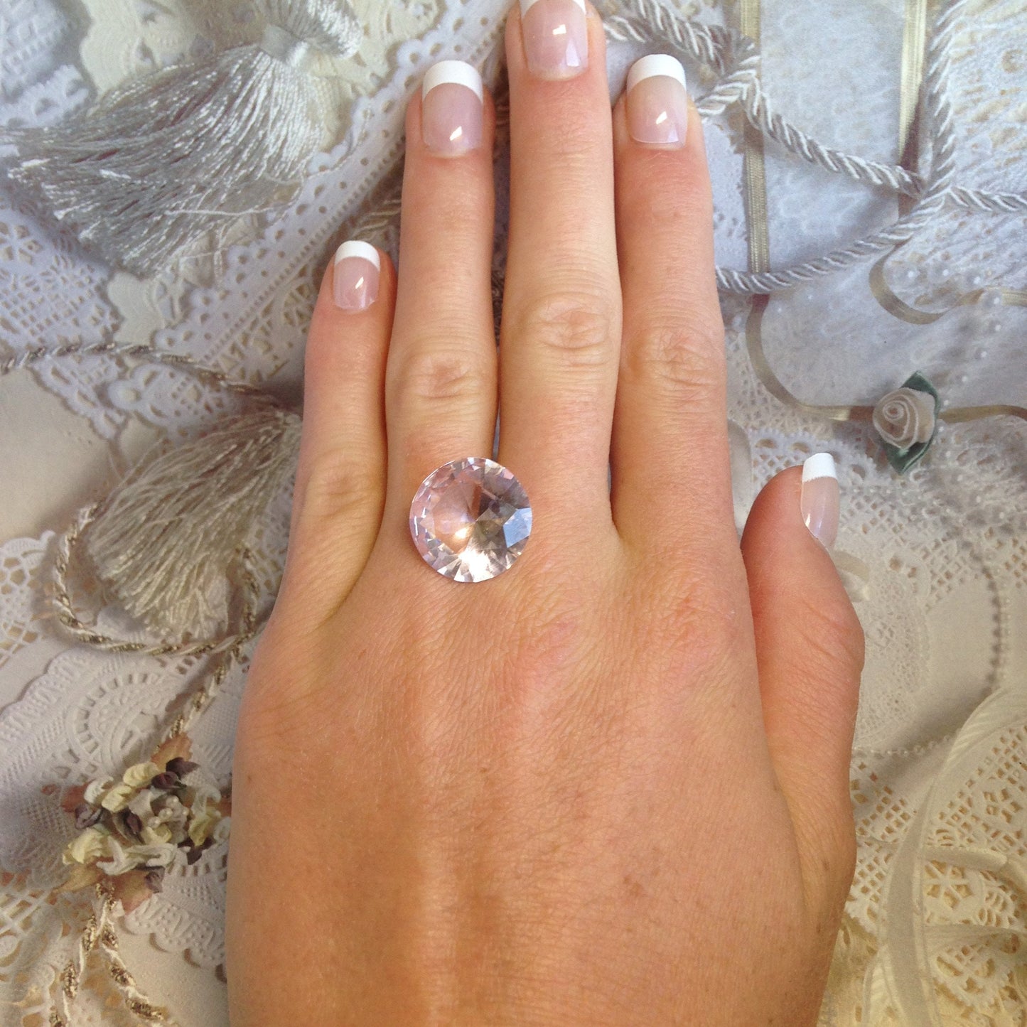 11.69 Carat Natural Morganite 16.5mm Round Light Purple Cut Loose Gem Unmounted Gemstone Beryl, 16 mm Round Certified Morganite US Seller