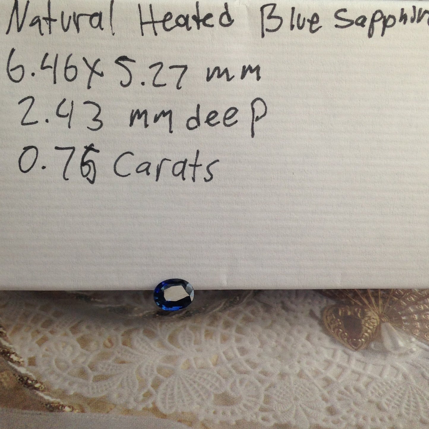 0.75 Carat Natural Blue Sapphire 6.5x5.3mm Oval, Blue Wholesale Faceted Loose Gemstone