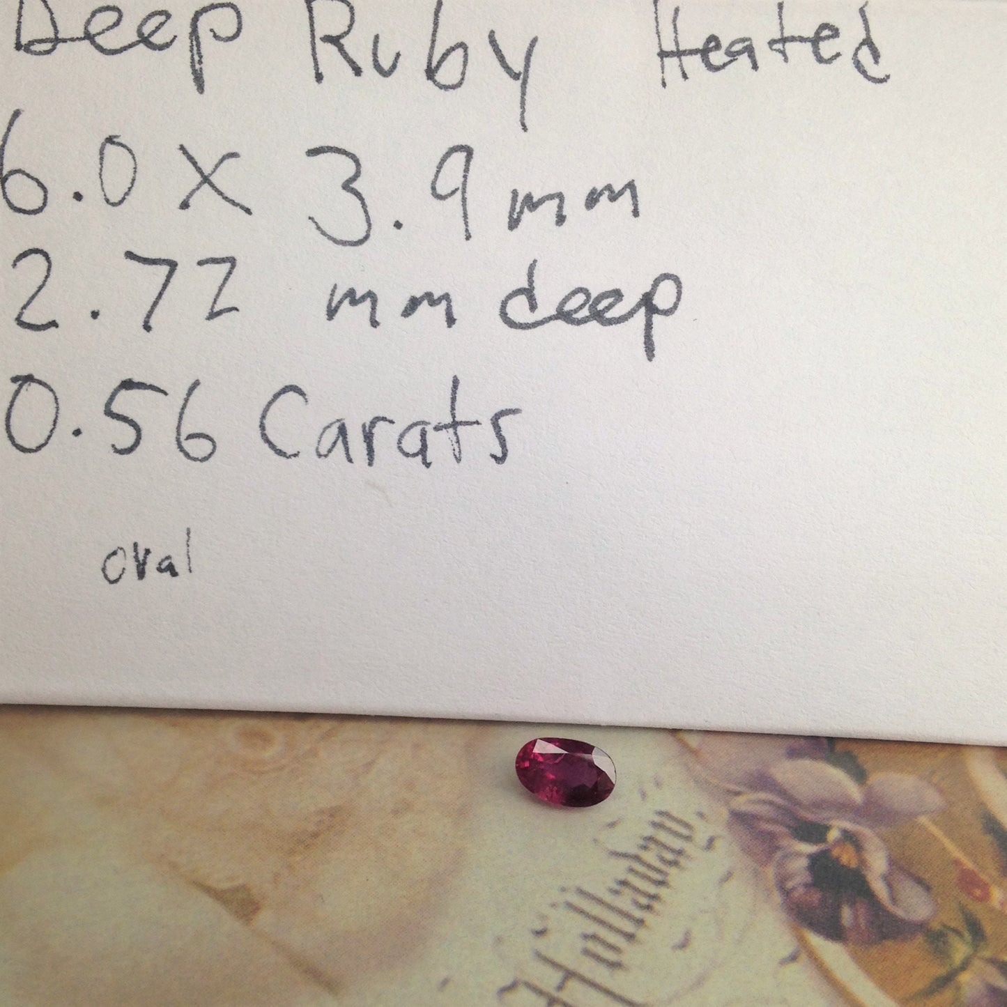 6x4mm Natural Ruby 0.56 Carat Heat Only Loose Gemstone Faceted Oval Cut Red July Birthstone