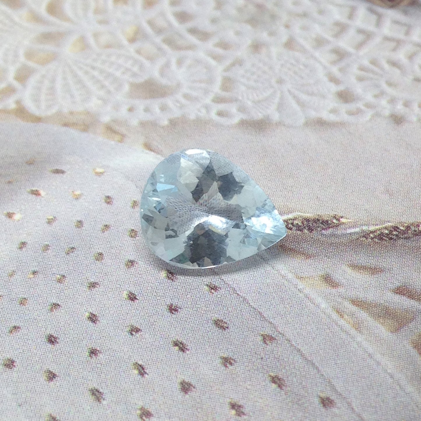 11x9mm 2.5 Carats Natural Light Blue Aquamarine Light Blue Gem Fat Pear Cut Loose Faceted Gemstone Beryl FlowingGems Flowing Gems