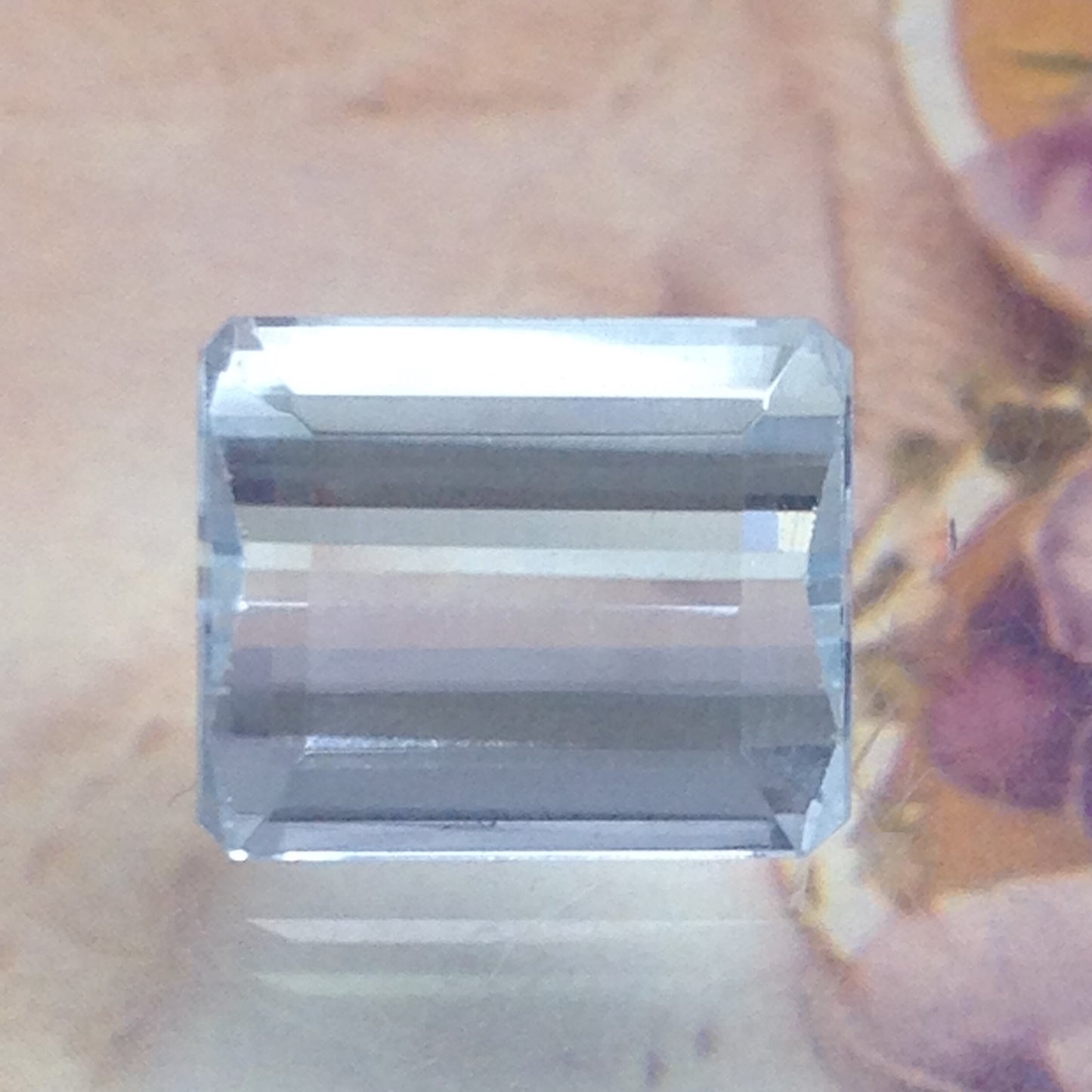 12x10mm 6.43 Carats Natural Light Blue Aquamarine Light Blue Gem Rectangle Cut Loose Faceted Gemstone Beryl March Birthstone Wholesale Gem