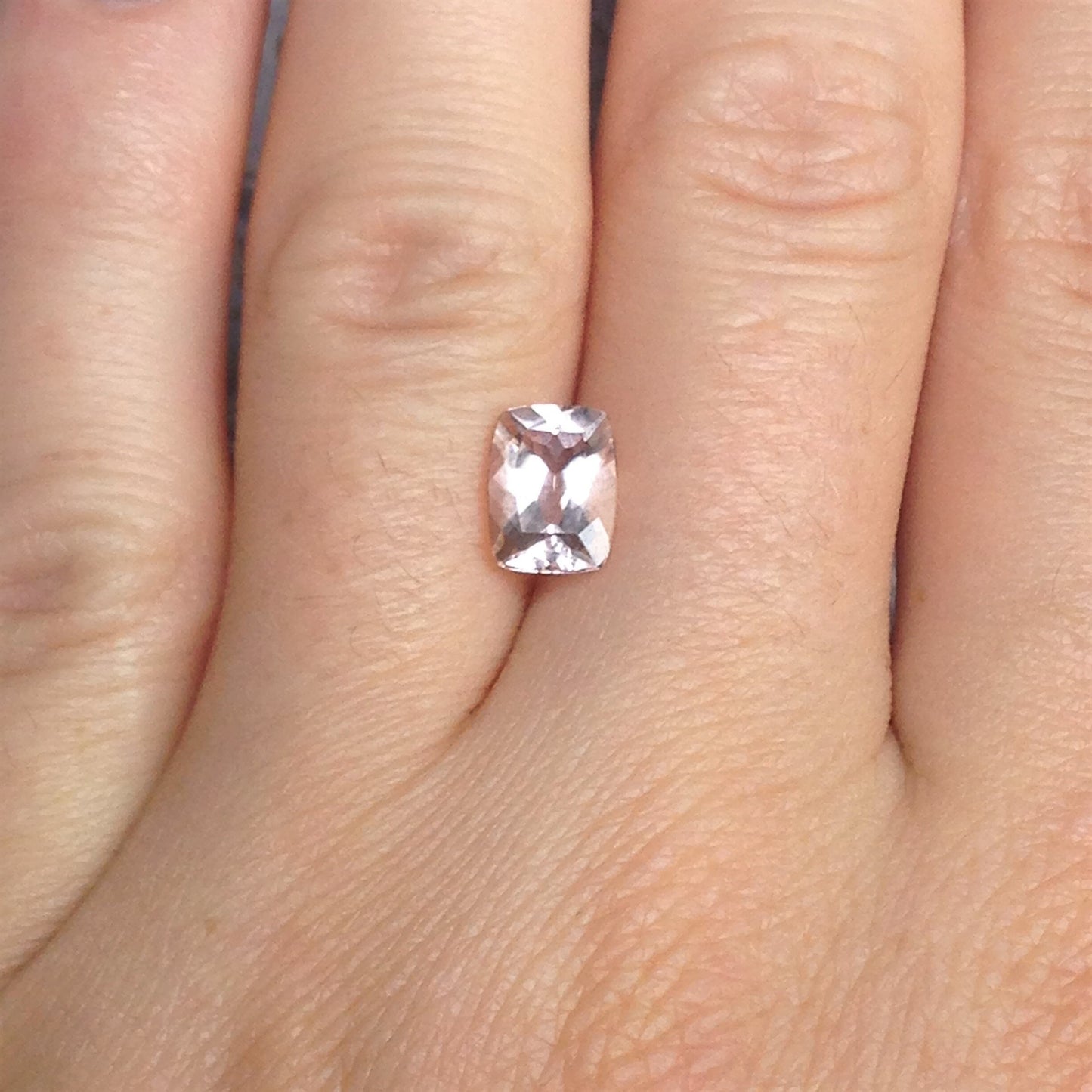 Morganite 8x6mm 1.28 Cushion Rectangle Cut Pinkish Purplish Peach Loose Gem Unmounted Gemstone For Engagement Ring Wholesale Tested Beryl