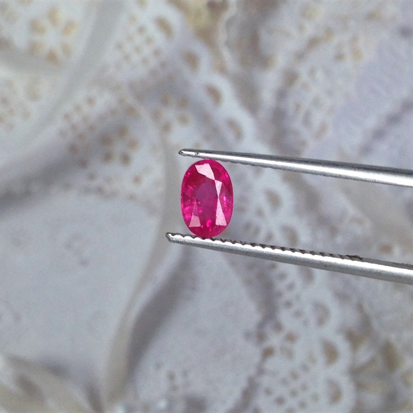 0.76 Carat Red Ruby 6x4mm Oval, Heated Natural with Minor Residues, July Birthstone