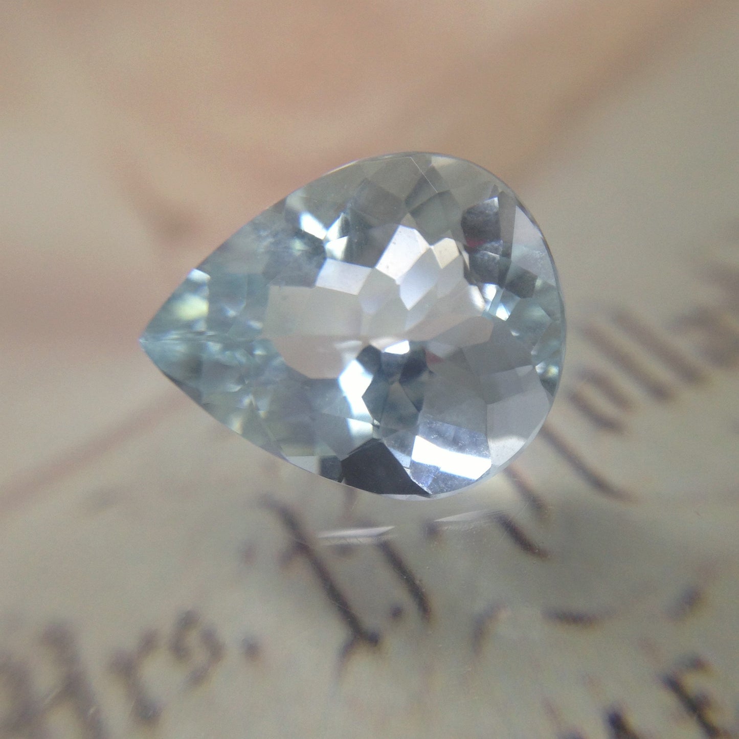 11x9mm 2.5 Carats Natural Light Blue Aquamarine Light Blue Gem Fat Pear Cut Loose Faceted Gemstone Beryl FlowingGems Flowing Gems