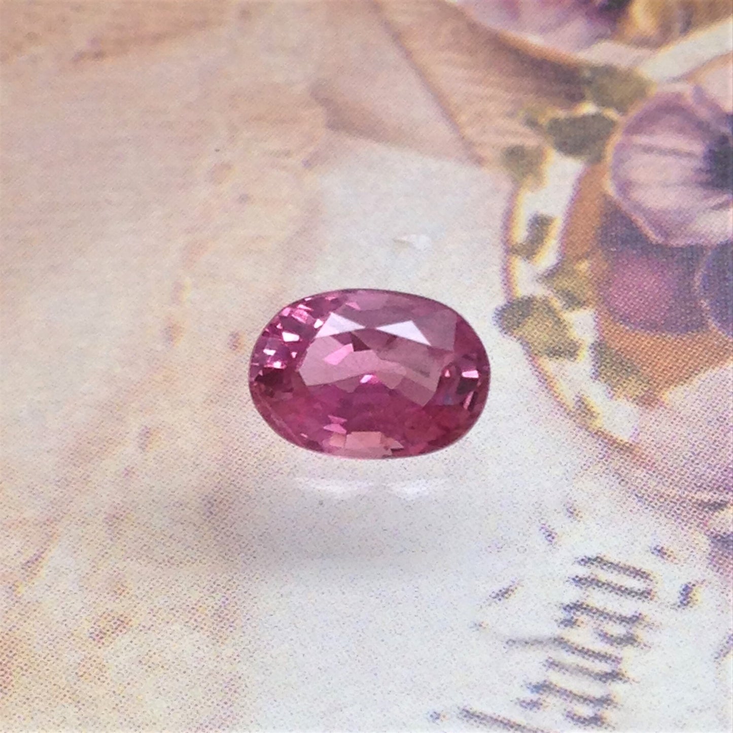 1.13ct Pink Padparadscha Sapphire 7x5mm Oval Rare Orangy Pink Purple Peach Loose Gemstone Unmounted Gem Corundum Heated Dark Padparadsha