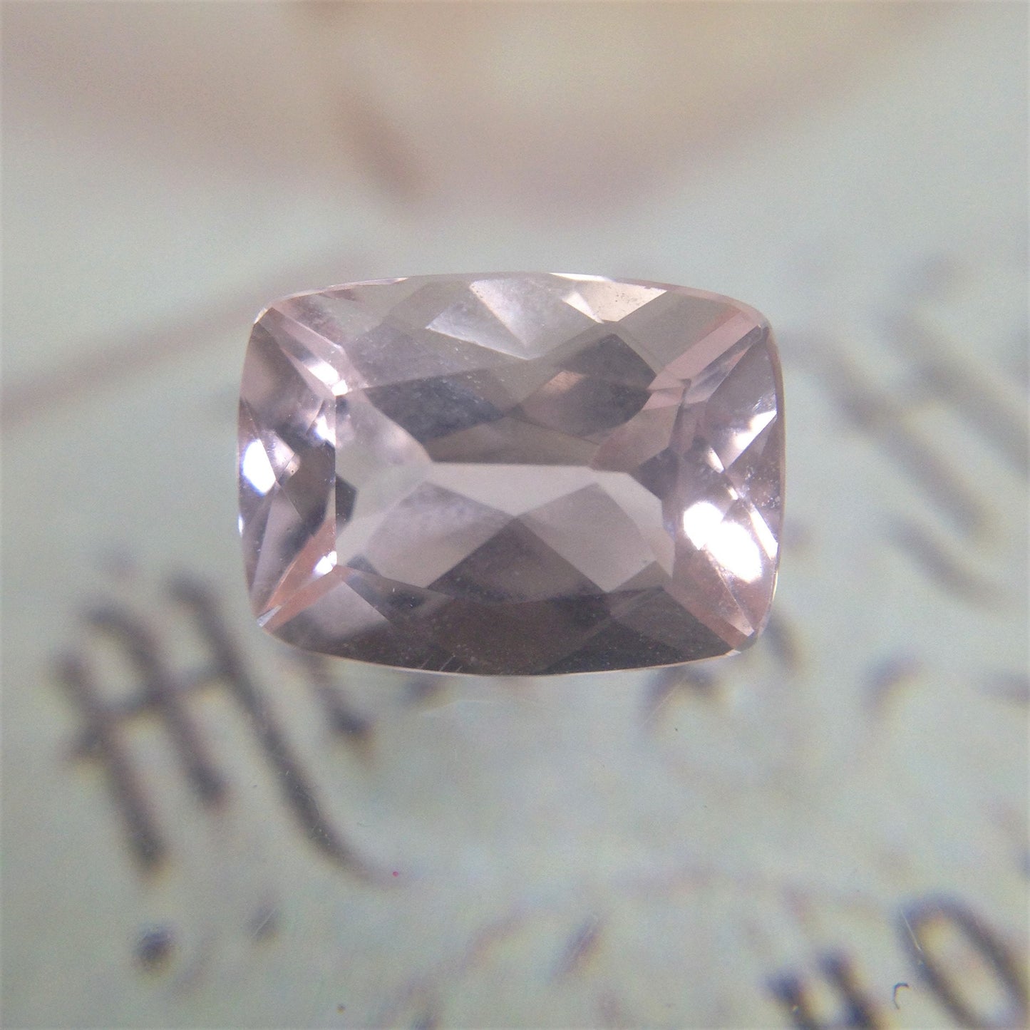 Morganite 8x6mm 1.28 Cushion Rectangle Cut Pinkish Purplish Peach Loose Gem Unmounted Gemstone For Engagement Ring Wholesale Tested Beryl