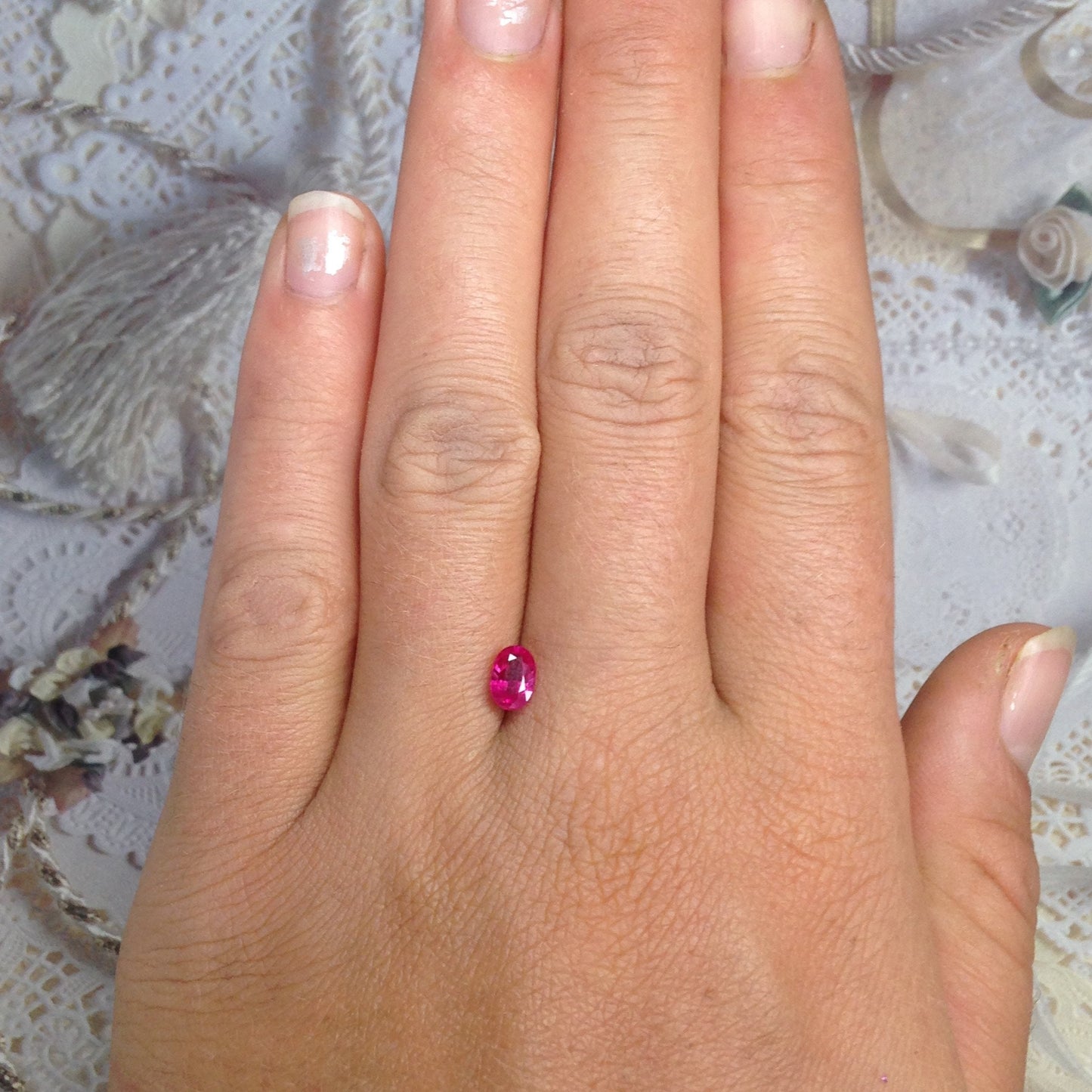 0.76 Carat Red Ruby 6x4mm Oval, Heated Natural with Minor Residues, July Birthstone