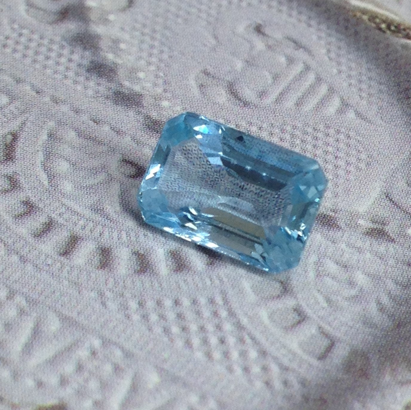 Natural Blue Aquamarine 2.25 Carat Nice Blue Gem Rectangle Cut Loose Faceted Gemstone Beryl March Birthstone Emerald Cut Gem